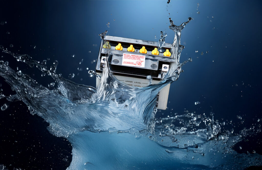 Une batterie lithium immergée dans un environnement très humide